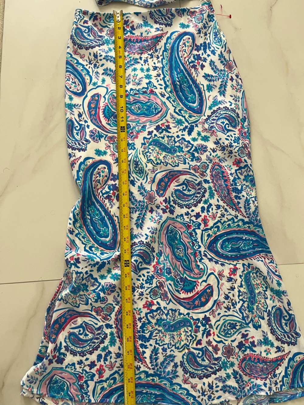 Mable High-Rise Paisley Midaxi Skirt in Light Blue with matchy top size small - Picture 12 of 16